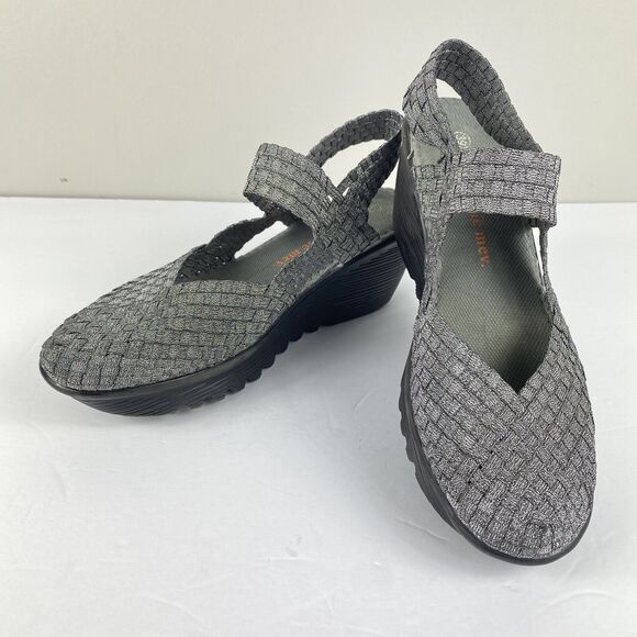 bernie mev. | Shoes | 23 Bernie Mev Basket Weave Wedge Mary Jane Flats ...